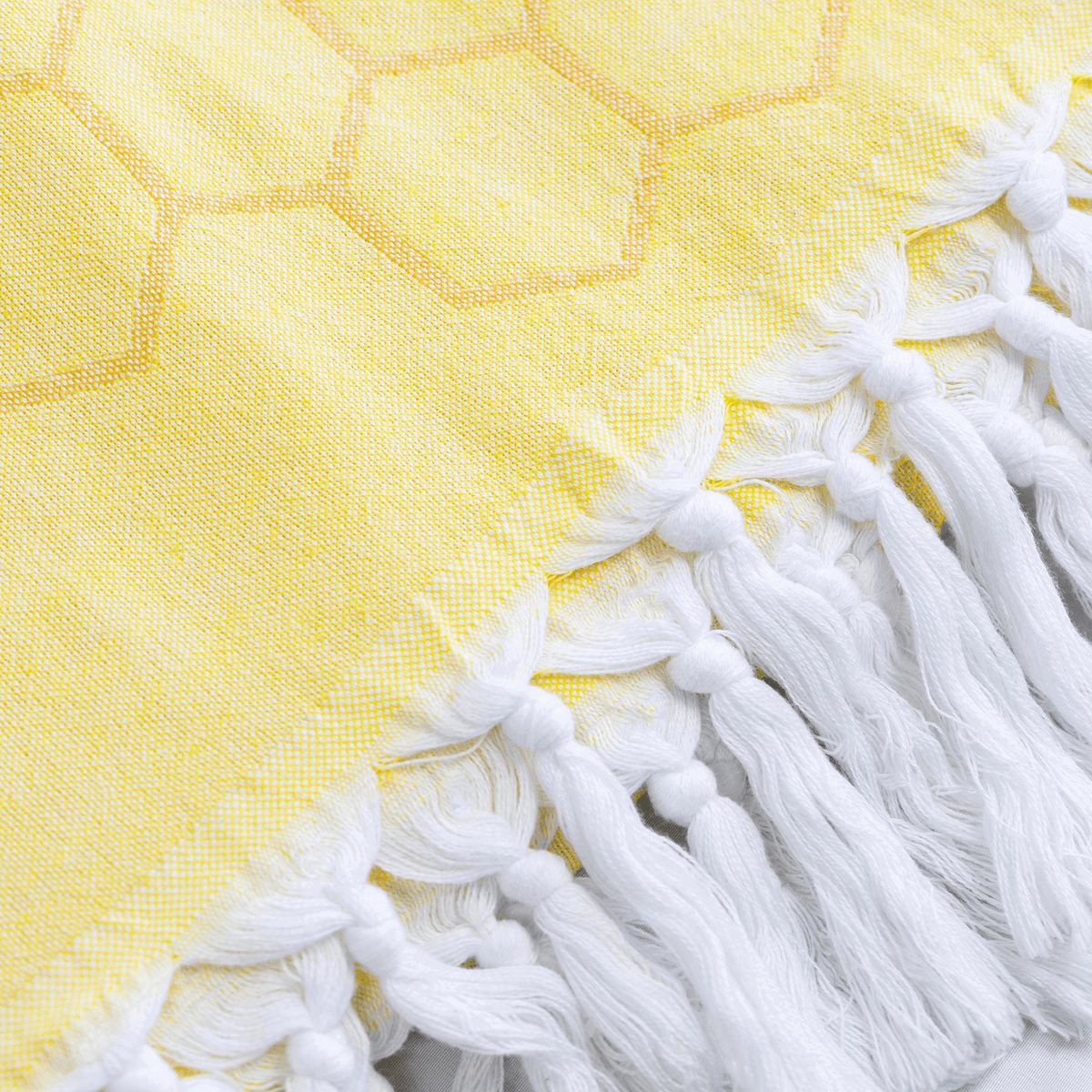 Serviette de bain turque luxueuse pour le quotidien – Jaune et orange, motif nid d’abeille