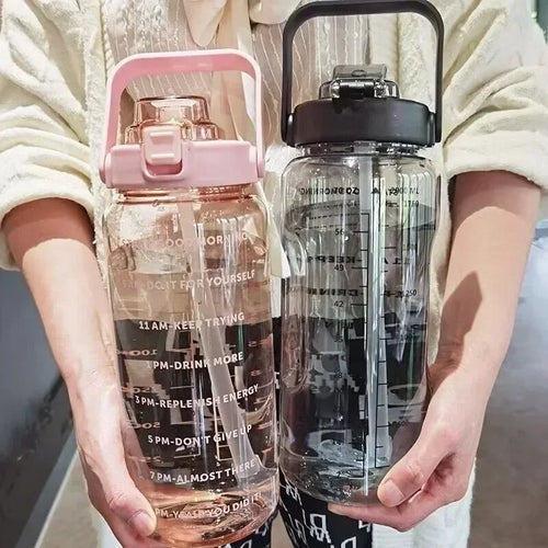 Gourde 2L Ultra-Pratique avec Paille et Thermomètre