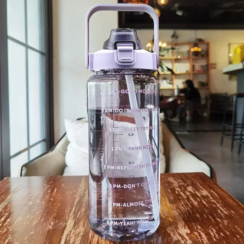 Gourde 2L Ultra-Pratique avec Paille et Thermomètre