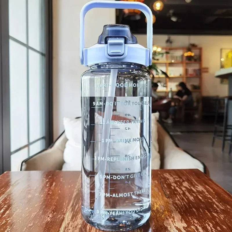 Gourde 2L Ultra-Pratique avec Paille et Thermomètre