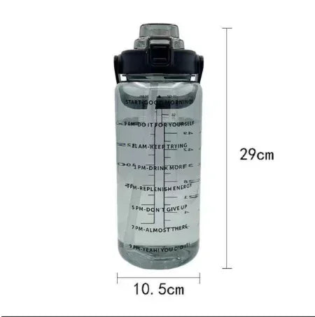 Gourde 2L Ultra-Pratique avec Paille et Thermomètre