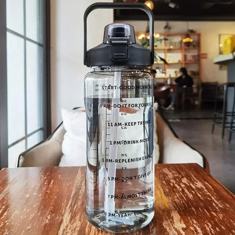 Gourde 2L Ultra-Pratique avec Paille et Thermomètre