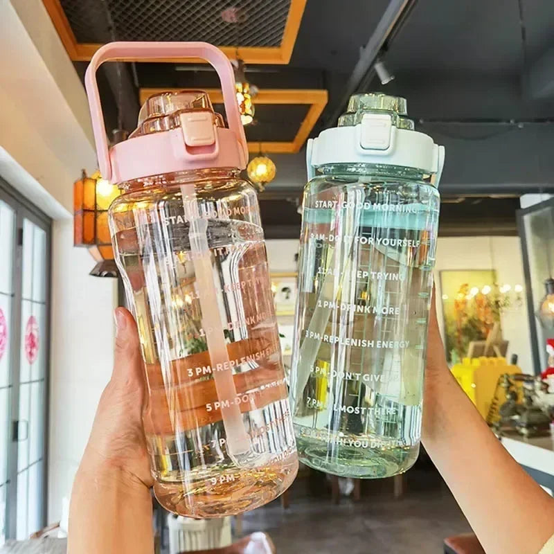 Gourde 2L Ultra-Pratique avec Paille et Thermomètre