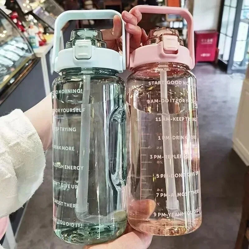 Gourde 2L Ultra-Pratique avec Paille et Thermomètre