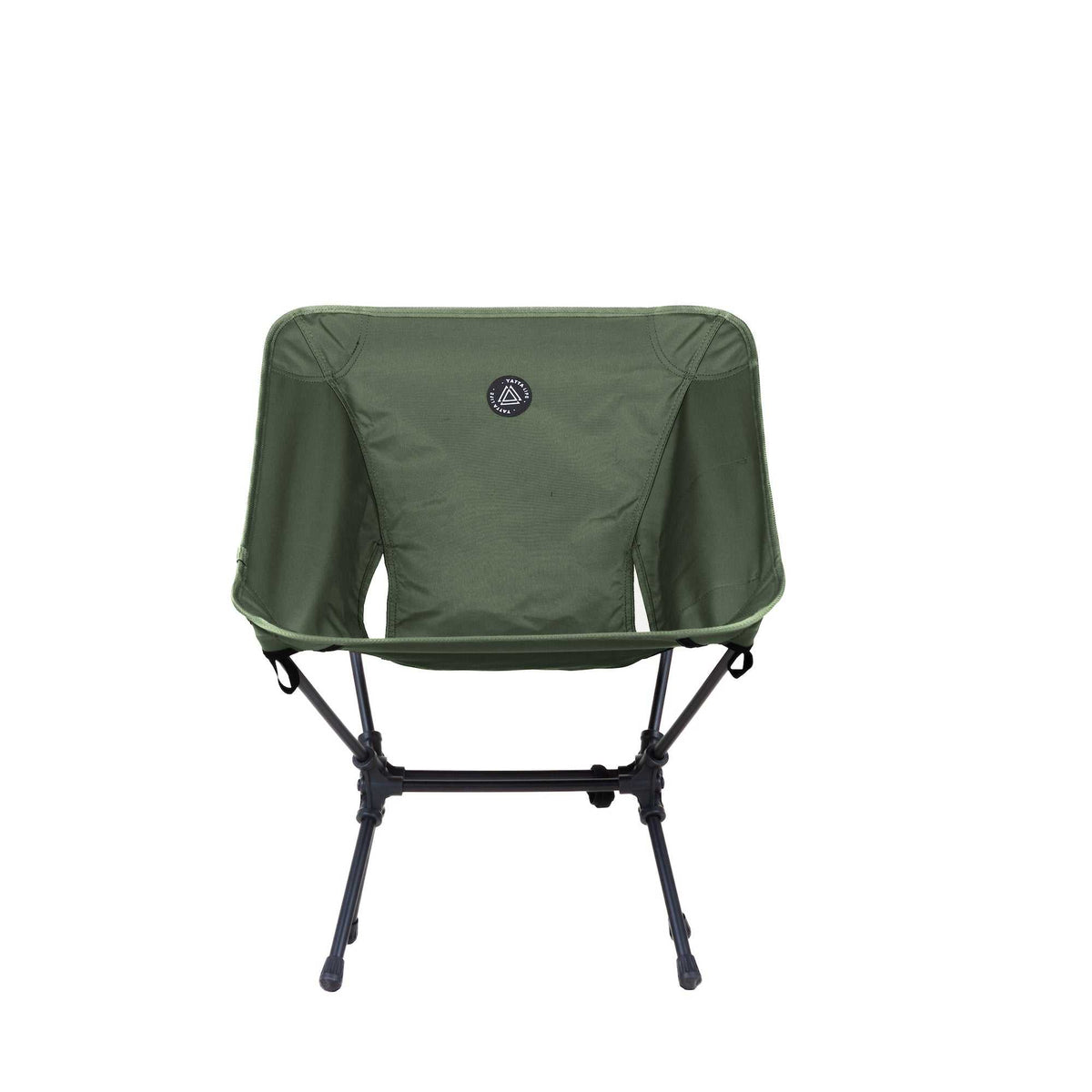 Chaise de camping pliante ultralégère avec dossier bas et pochette de rangement – Noir