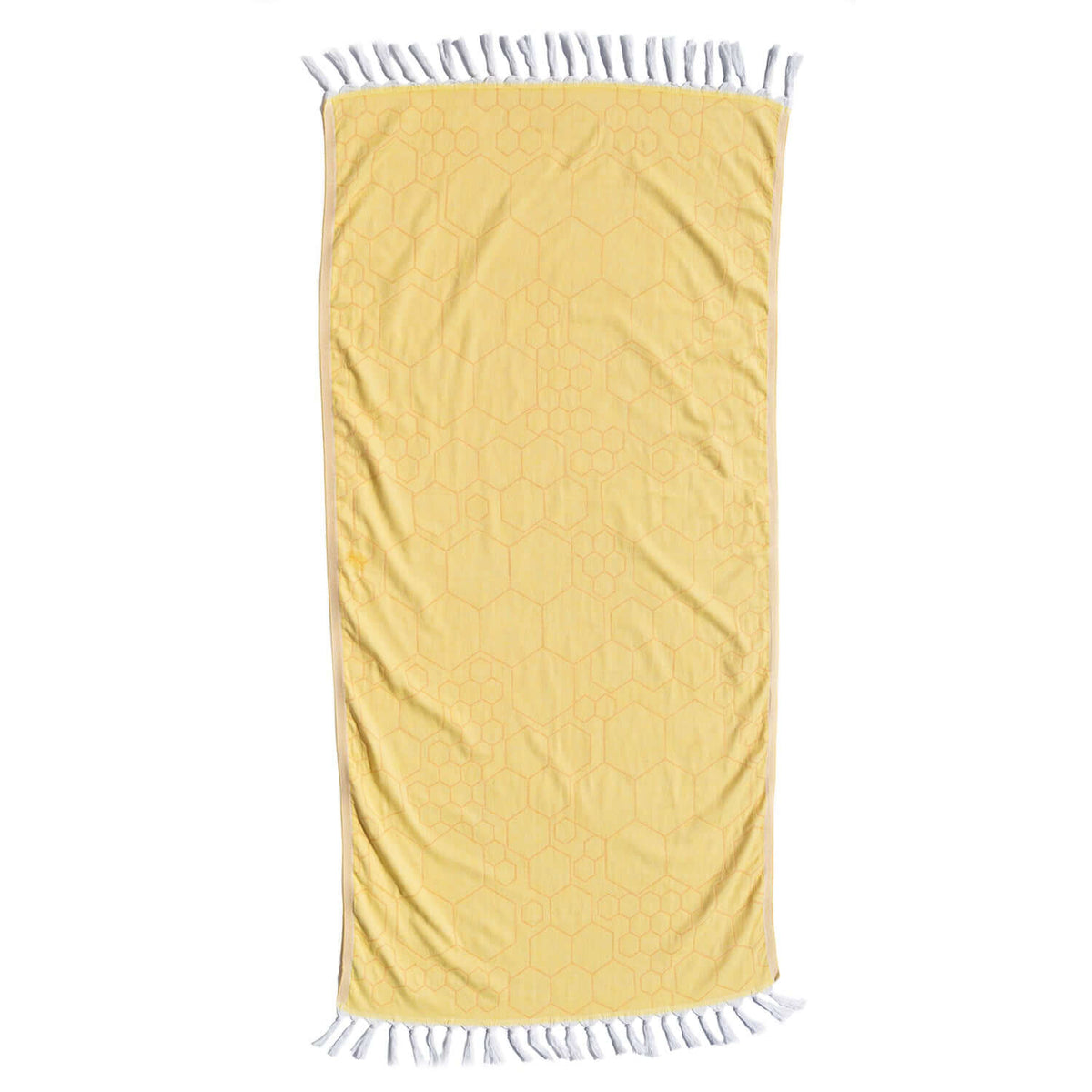 Serviette de bain turque luxueuse pour le quotidien – Jaune et orange, motif nid d’abeille